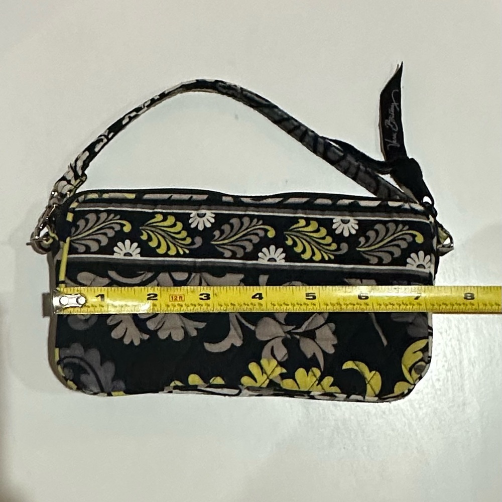 Vera Bradley Black and Yellow Floral Wristlet
